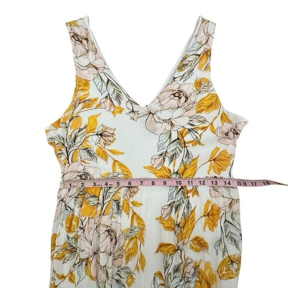 Nicole Miller ~ Floral Maxi Dress in Yellow and White floral print ~ size 10 - Picture 9 of 15